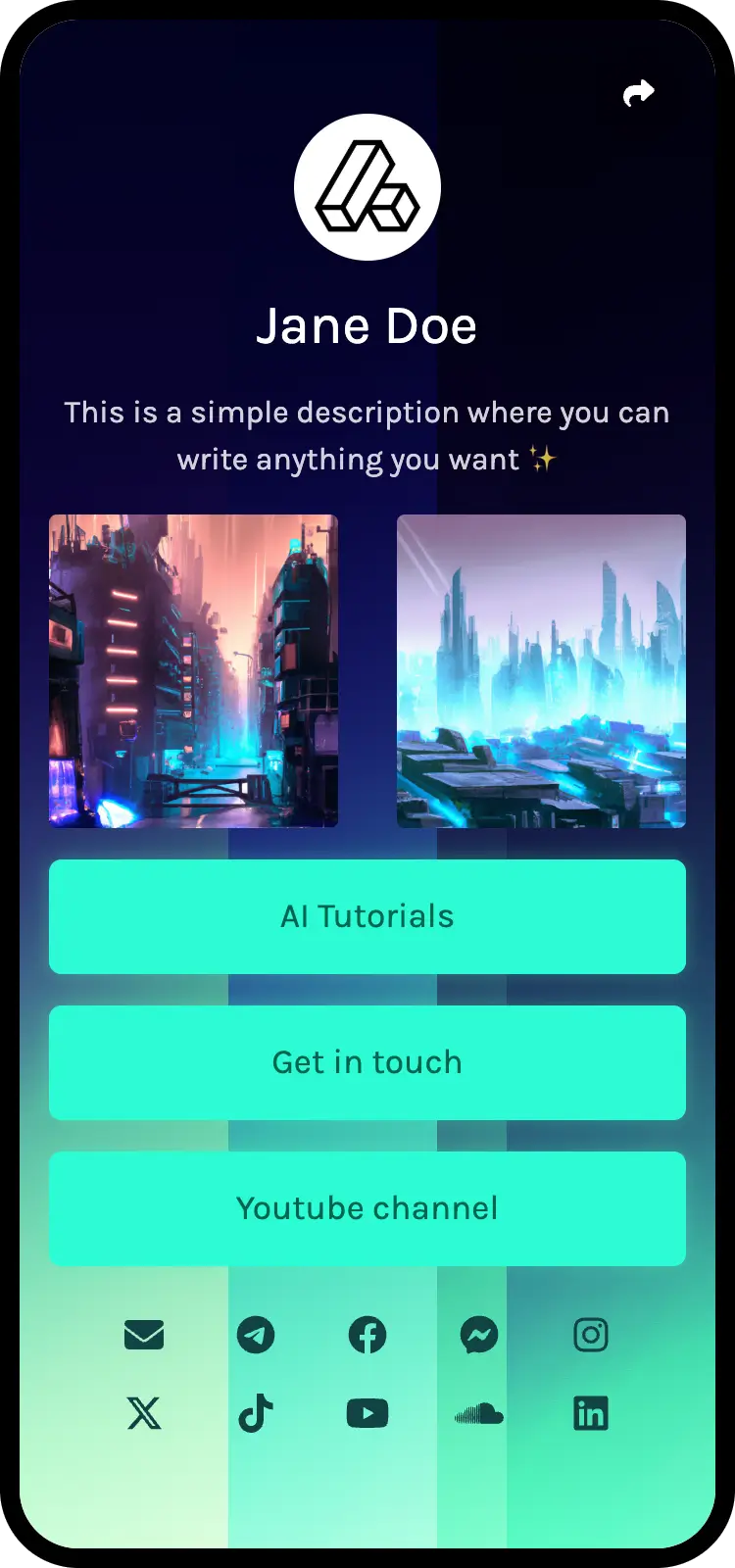 Screenshot della pagina di esempi di biolink